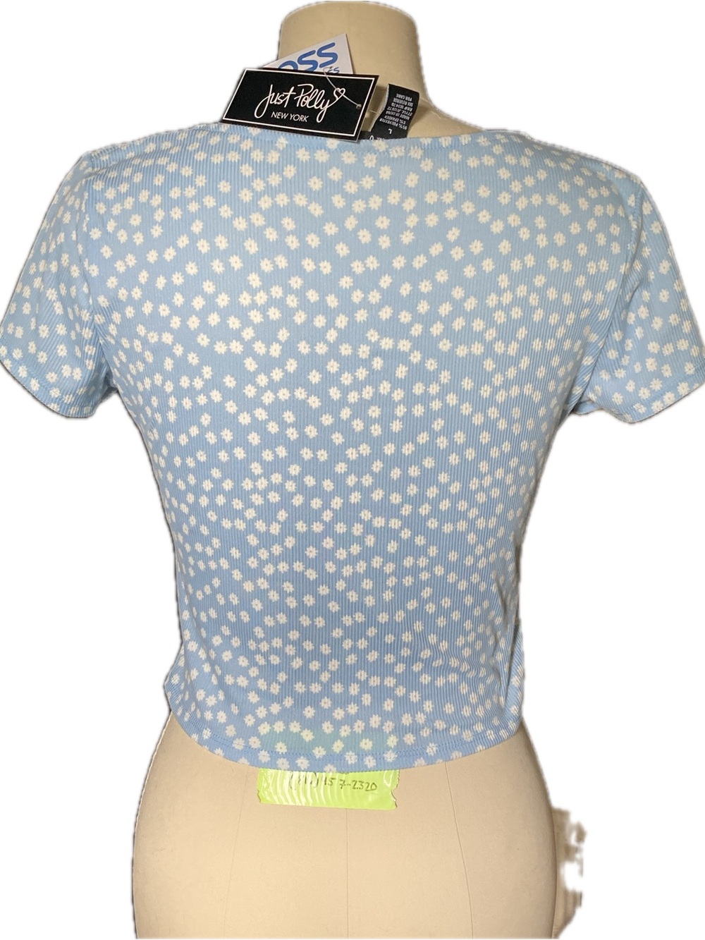 Blue Daisy Tie-Front Crop Top - Picture 3 of 3